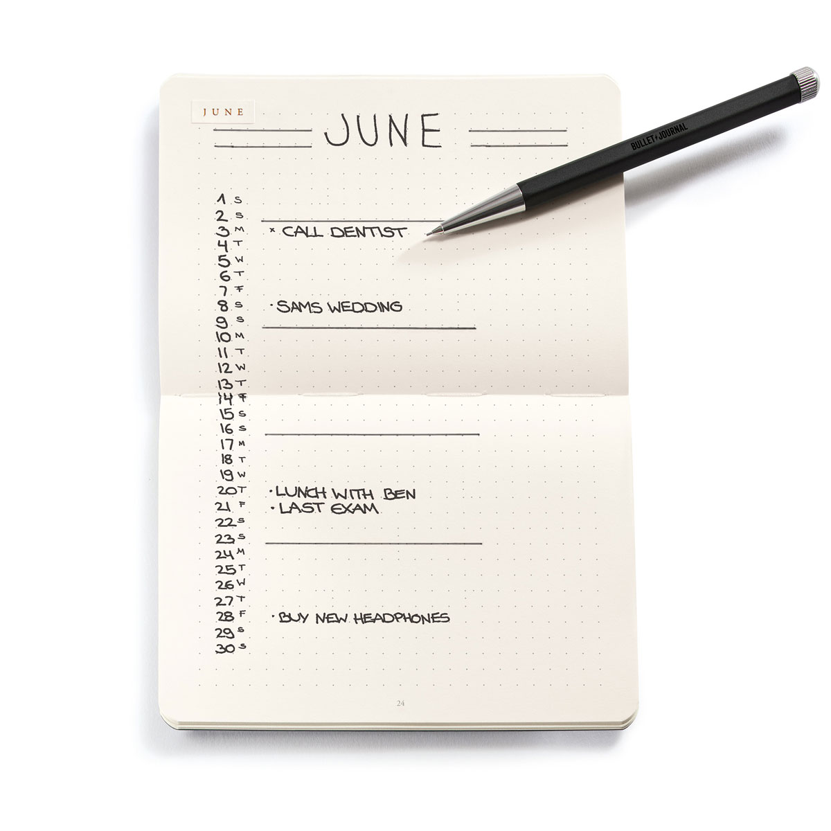 Bullet-journal-enkel-kalender